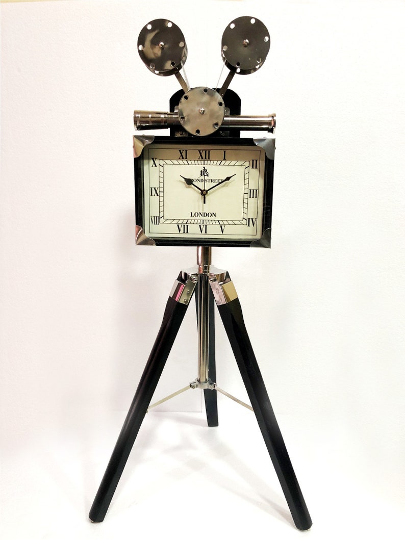 Antique Floor Wooden Stand Projector Clock Nautical Style Etsy