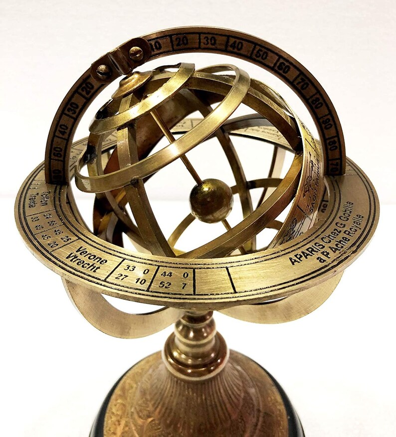 9 Nautical Brass Armillary Engrave Sphere Decorative Etsy