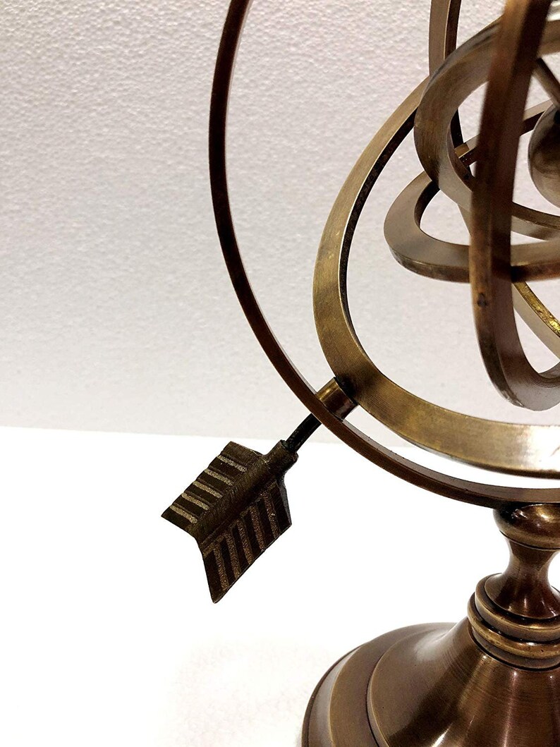 Sand & Stable Engraved Brass Tabletop Armillary Nautical Sphere Globe