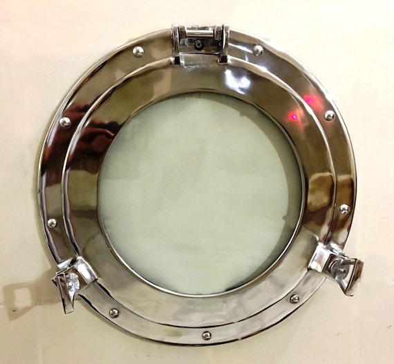 Maritime Brass Porthole Round Window Glass Nautical Boat Ship Porth Mirror 10/"