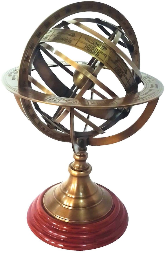 12 Nautical Brass Armillary Sphere World Globe Rosewood Singapore - Armillary Sphere Home Decor 12 Nautical Brass Armillary Sphere World Globe Rosewood Singapore - Armillary Sphere Home Decor