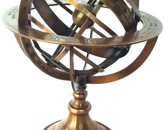 12 Nautical Brass Armillary Sphere World Globe Rosewood Etsy