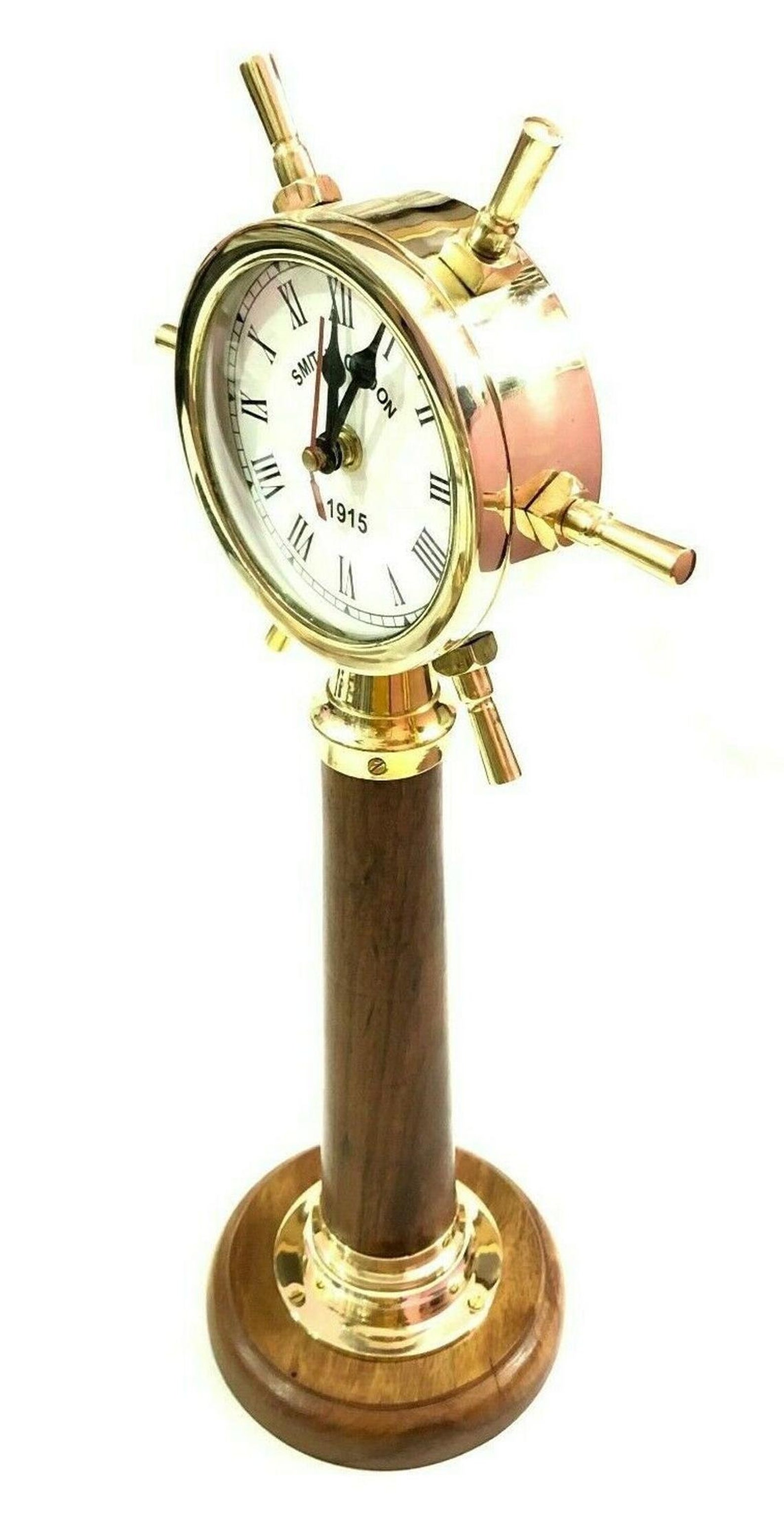 Nautical Brass Ship Wheel Stand Clock Nautical Style Maritime Etsy