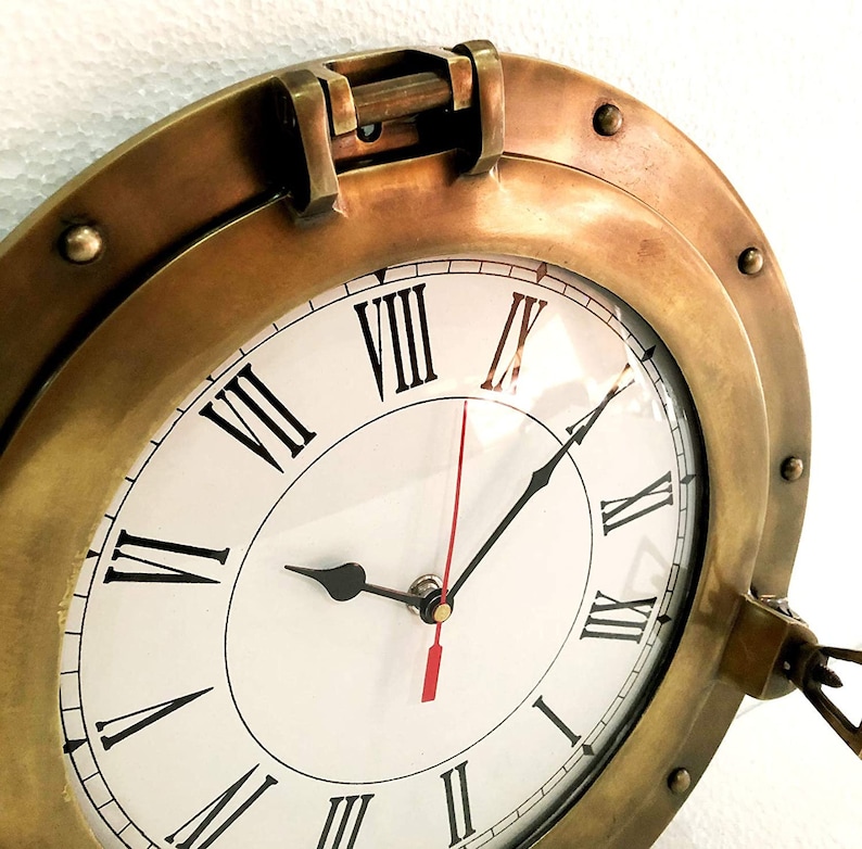 12 Antique Marine Brass Ship Porthole Clock Nautical Etsy