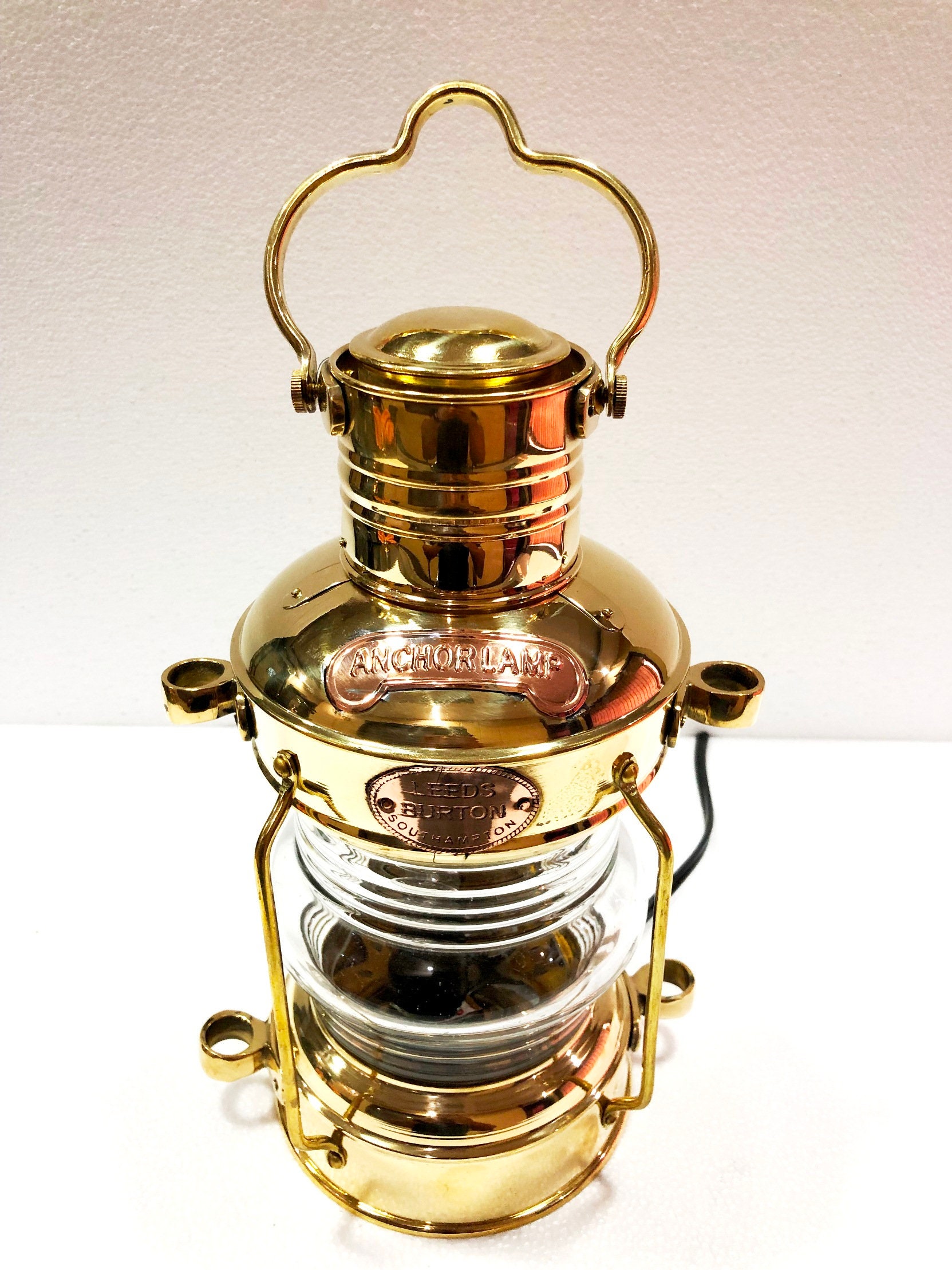 Nautical Antique 14 Ship Lamp Boat Shiny Gold Brass Etsy