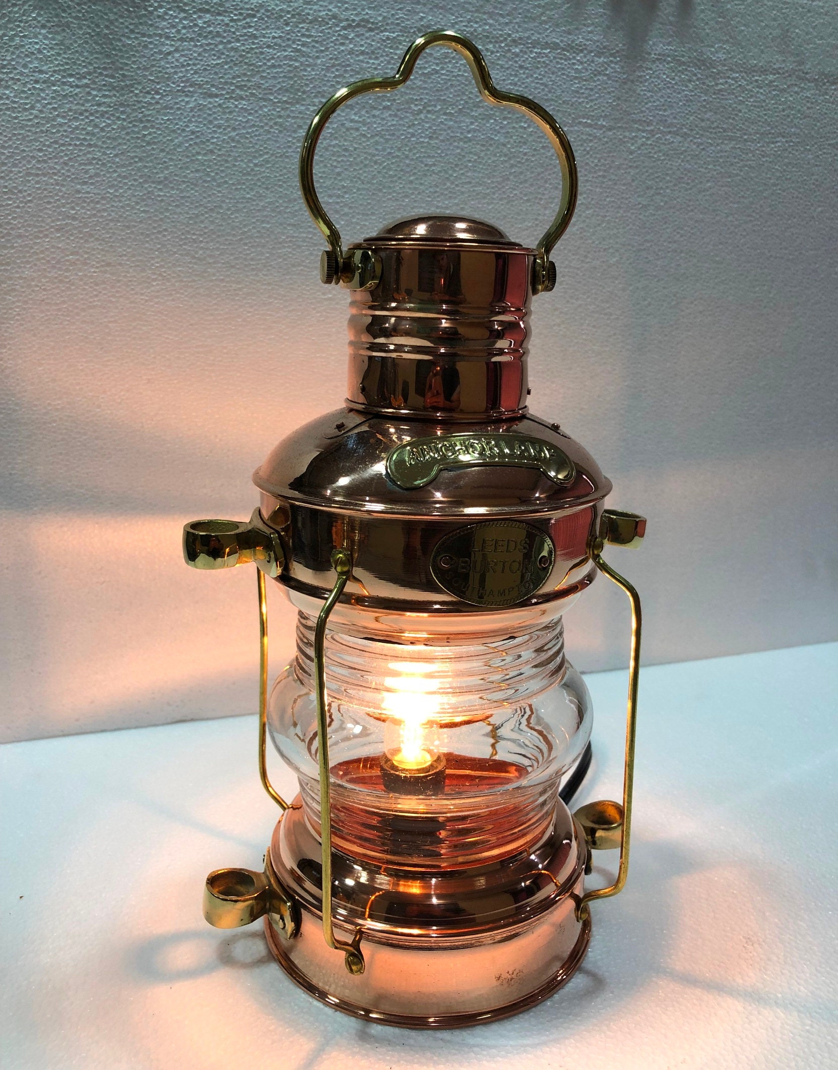 Old Style Oil Lamp Polished Brass Lantern 18" Maritime Nautical Hanging Decor Old Style Oil Lamp Polished Brass Lantern 18" Maritime Nautical Hanging Decor