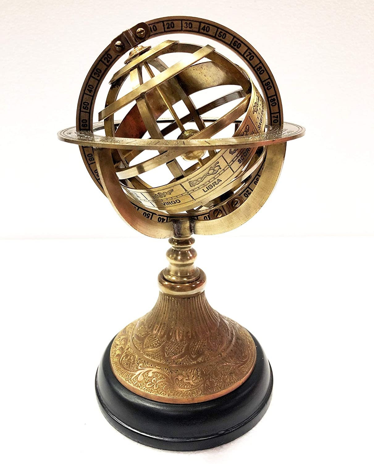 9 Nautical Brass Armillary Engrave Sphere Decorative Etsy