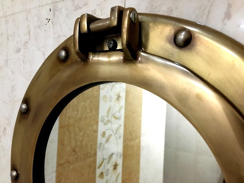 11 Mirror Porthole Antique Finish Wall Hanging Nautical Etsy