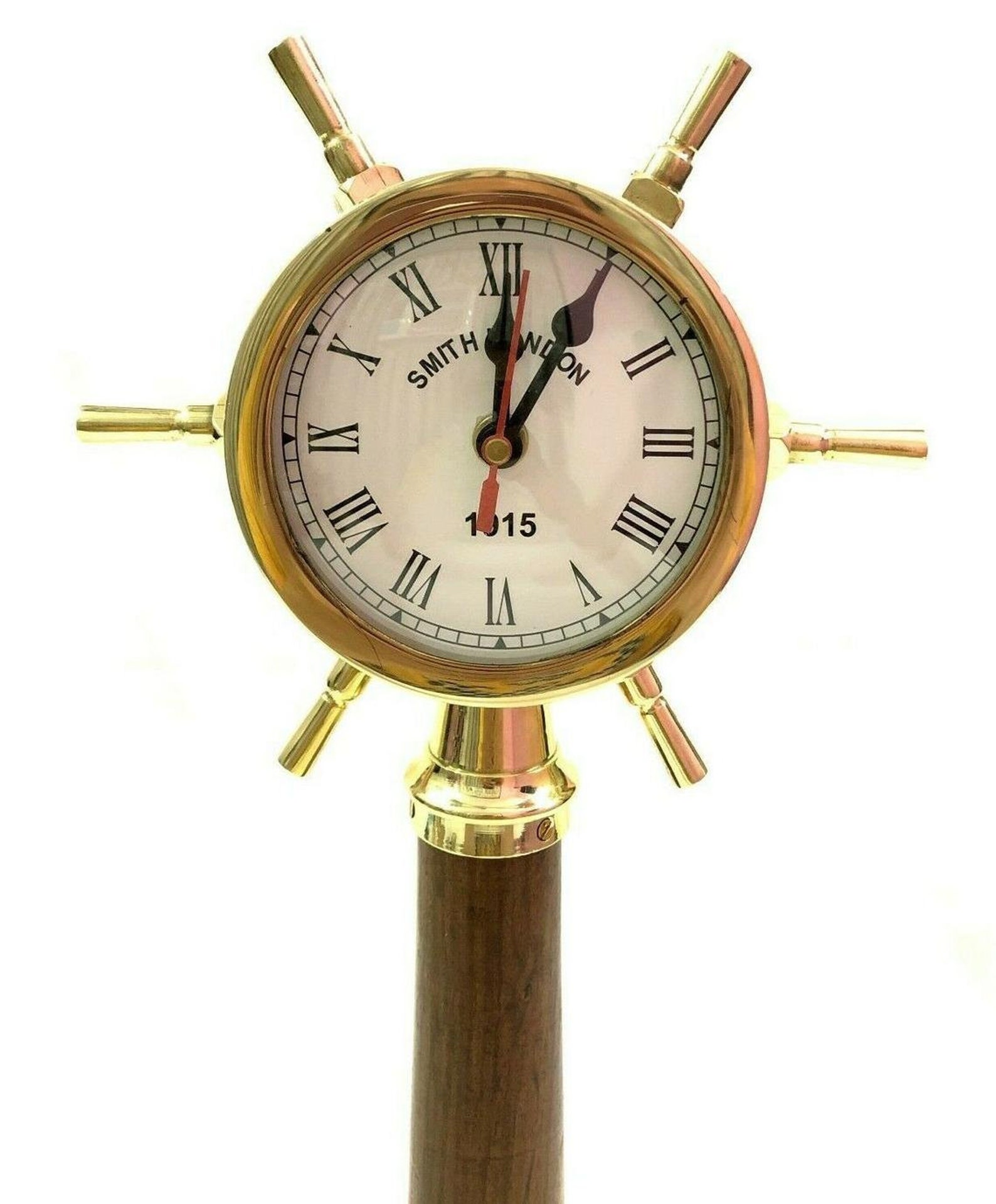 Nautical Brass Ship Wheel Stand Clock Nautical Style Maritime Etsy