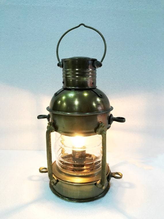 12/" Brass Port Lantern ~ Ship Oil Lamp ~ Nautical Maritime ~ Boat Light