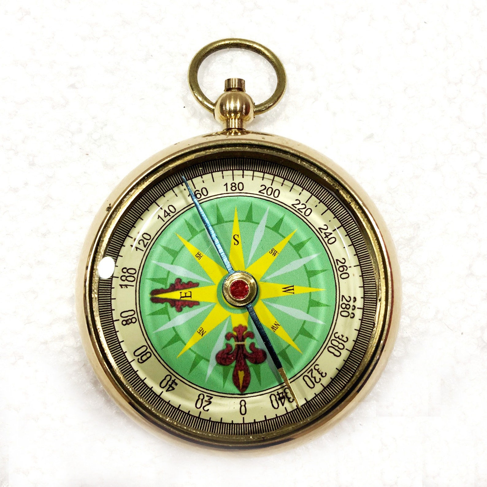 Antique Nautical Pocket Green Dial Compass 2 Brass Etsy