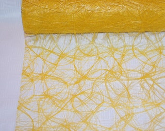 Sizoweb TableCloth Table Runner 20 cm x 25 m Table Decoration Wedding Baptism Communion Confirmation Birthday yellow