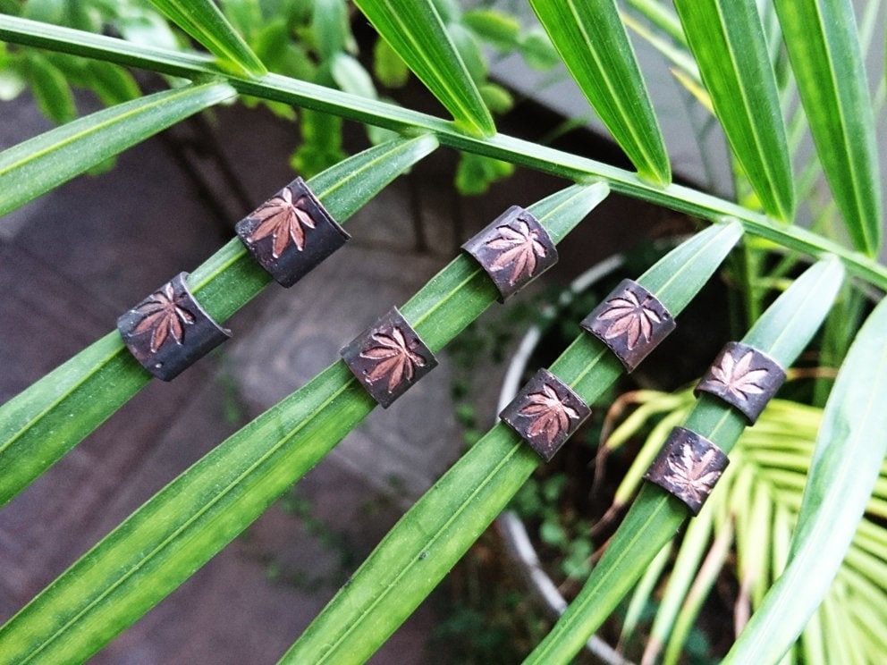 Cannabis Dread Beads Set of 4 Marijuana Leaf Dreadlocks Etsy