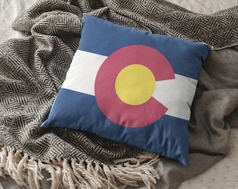 Colorado Born and Bred CO State Flag Native Coloradoan Decorative Accent Pillow 18 x 18