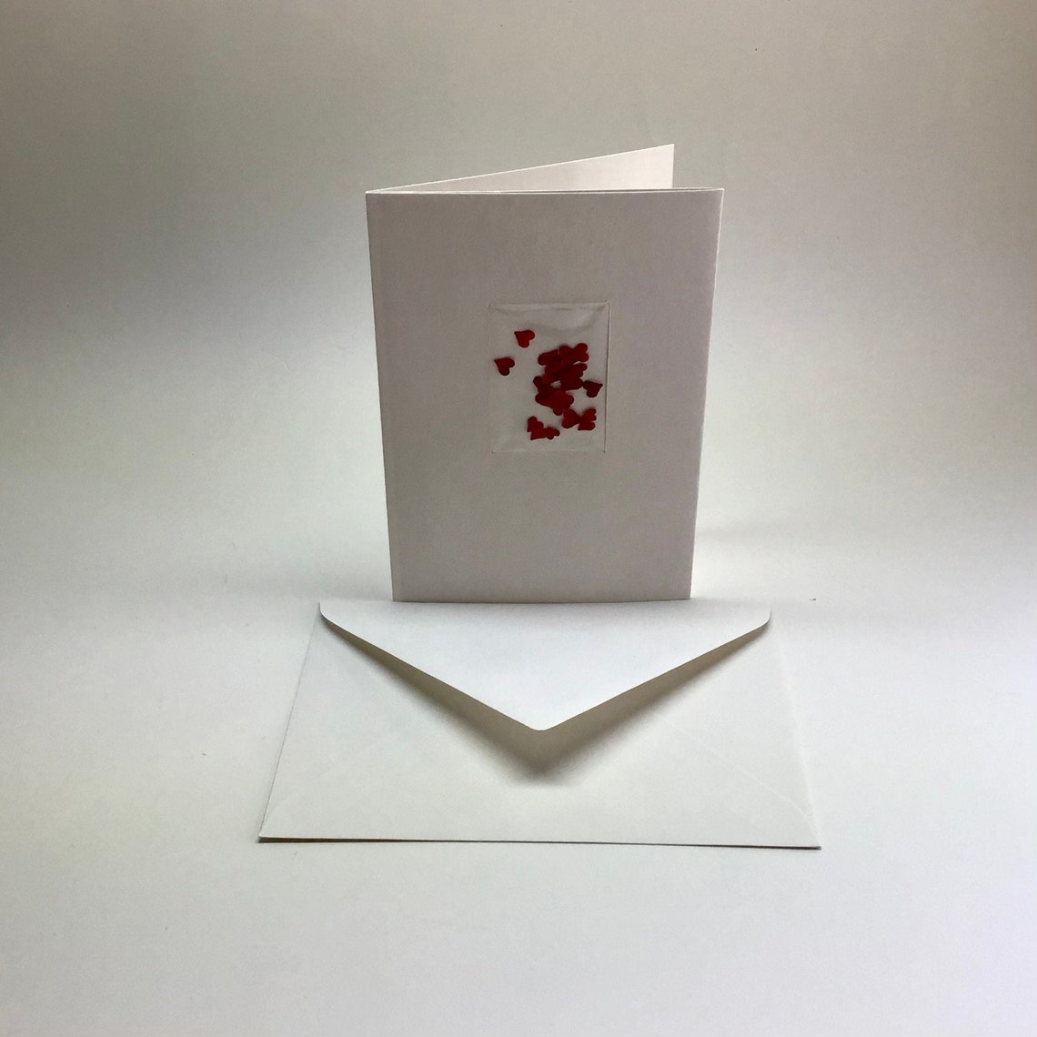 Folding Card & Envelope Greetings With Many Hearts Etsy