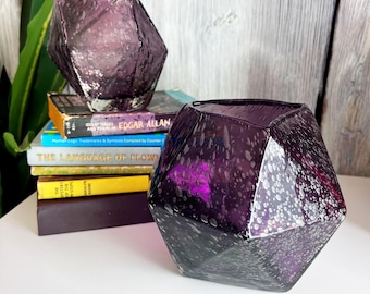 Vintage Anthropologie Purple Glass Gem Vases [Large & Small]