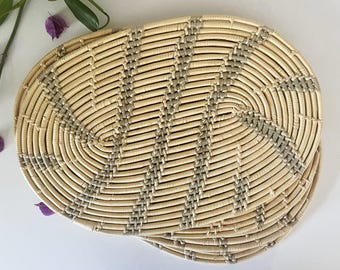 Set of 4 Heavy Hand-woven Straw Placemats/Trivets
