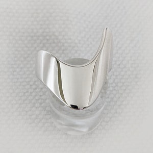 Scandi geometric ring, Sterling silver ring, Modern minimalist statement ring, Futuristic fashion ring, Contemporary ring