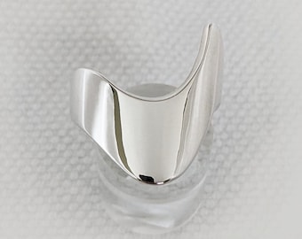 Scandi geometric ring, Sterling silver ring, Modern minimalist statement ring, Futuristic fashion ring, Contemporary ring