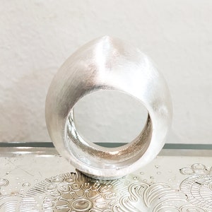 Dome ring, Sterling silver dome ring, Contemporary dome ring, Chunky dome ring, Futuristic statement ring, Wide dome ring, Modern dome ring