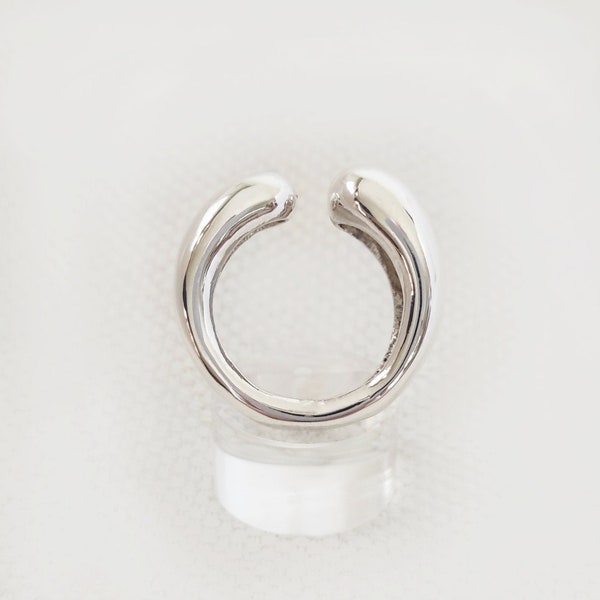 Minimalist sterling silver ring, Modern statement ring, Chunky fashion ring