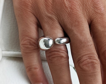 Modern chunky ring, Sterling silver timeless minimalist ring | Nekes Jewelry