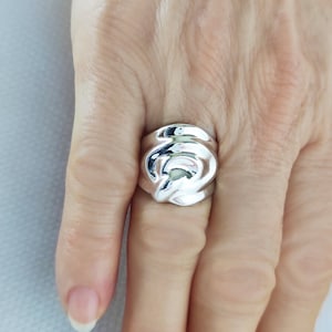 Credo ring, Sterling silver ring, Modern statement ring, Abstract modernist ring, Fashion ring, Minimalist ring
