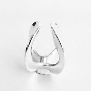 The Four ring, Sterling silver modernist ring, Large statement ring, Contemporary ring, Fashion ring, Modern minimalist sterling silver ring