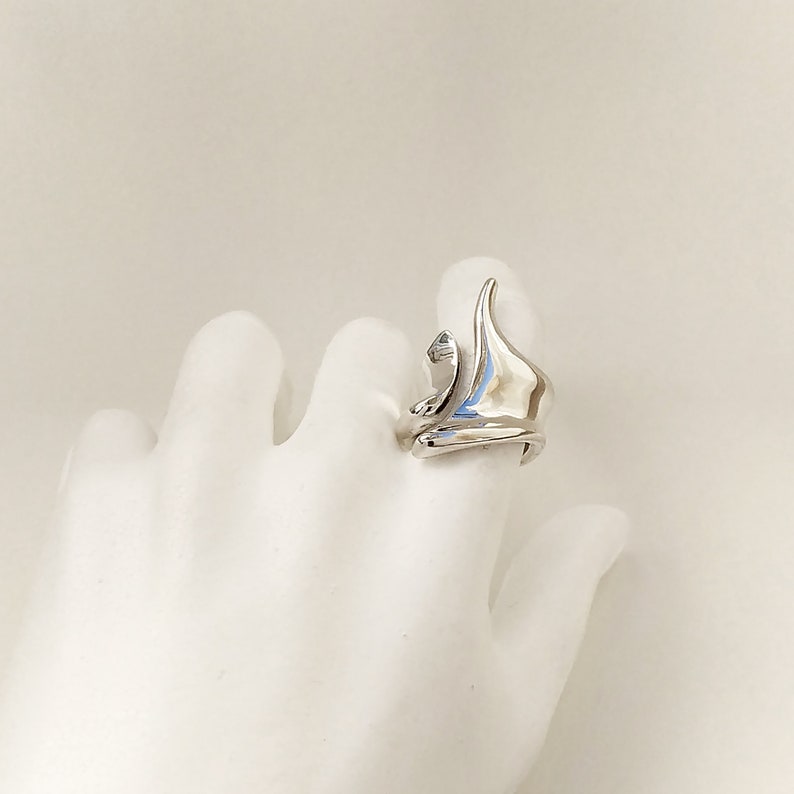 Unique Statement Ring Sterling Silver Ring Modern Statement Etsy