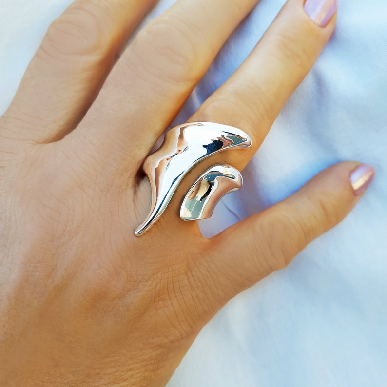 Unique Statement Ring Sterling Silver Ring Modern Statement Etsy
