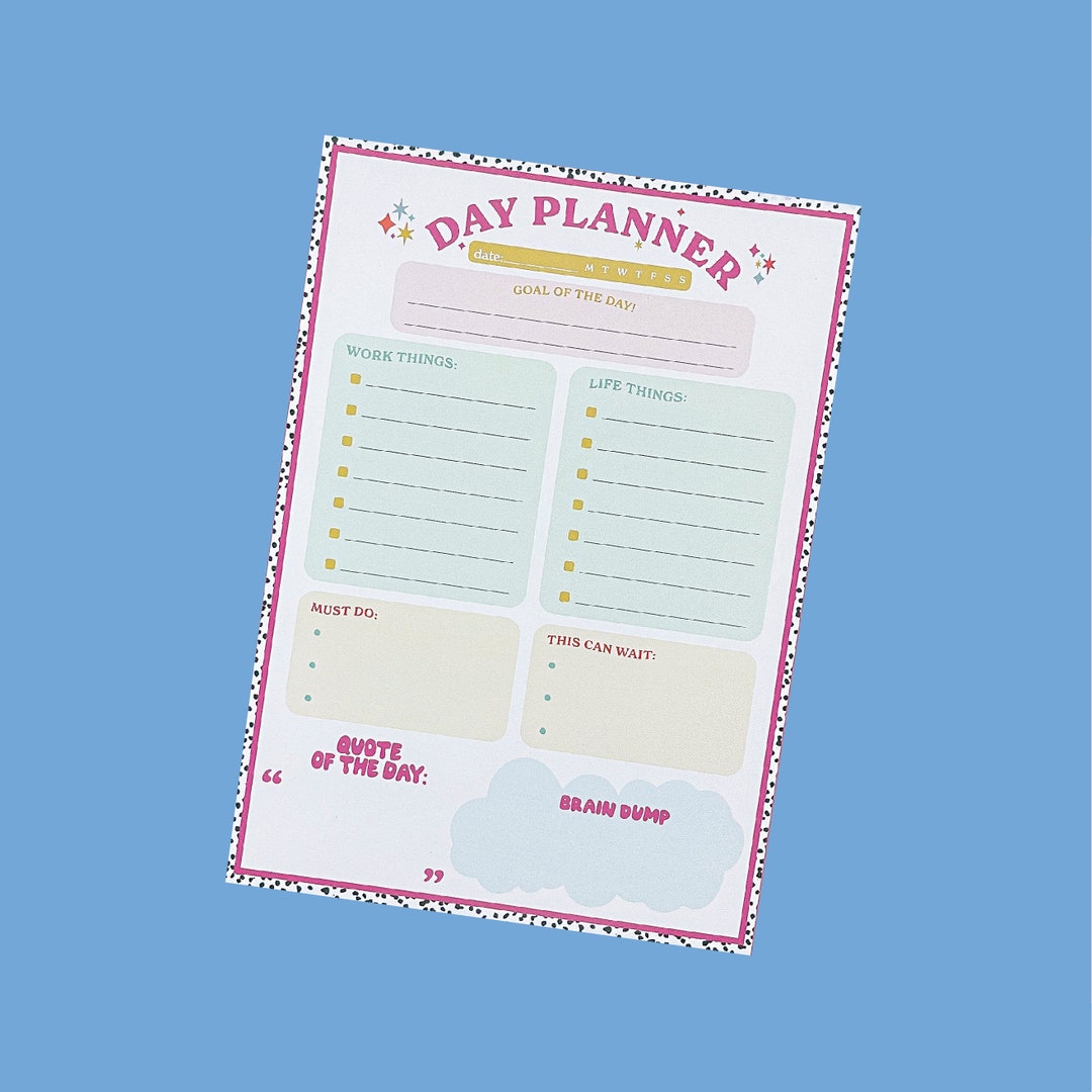 Day Planner Notepad Memo Pad Todo List Stationery Tear off Pages