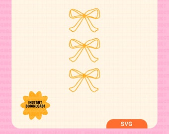 Bows SVG || Hand-lettered Art | Commercial Use | Files for Cricut | Assorted Bows | Vector | Coquette Bow | Bow Outline | Ribbon Bow