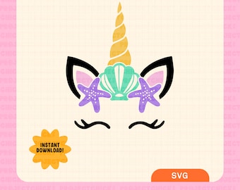 Mermaid Unicorn SVG || Hand-lettered Art | Daisies | Commercial Use | Files for Cricut | T-Shirt Design | Silhouette Design | Kid's T-Shirt