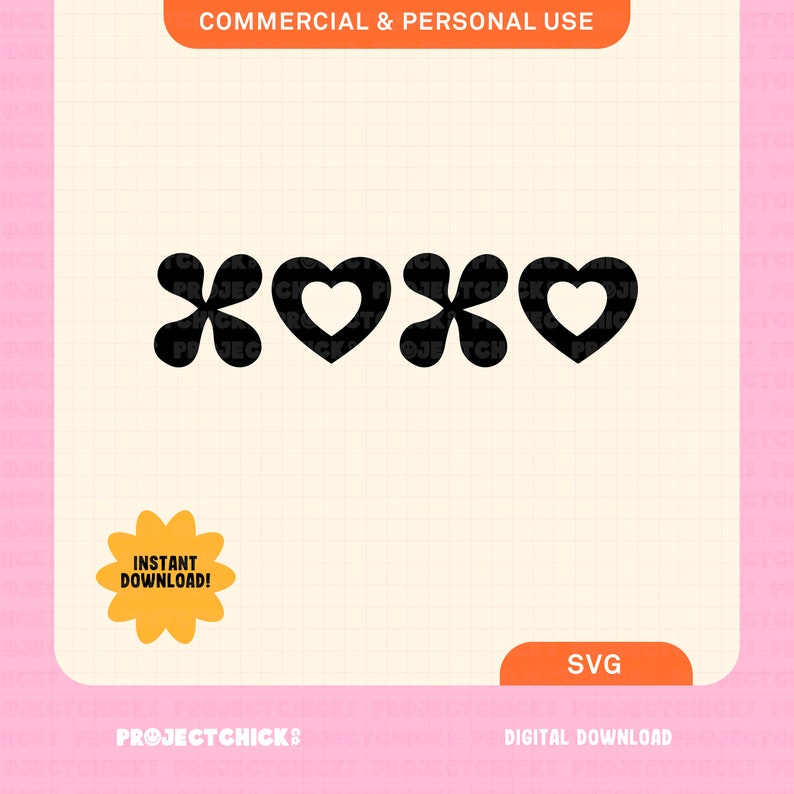 XOXO Hearts SVG | Valentine's Day Cut File (digital Download) - Etsy