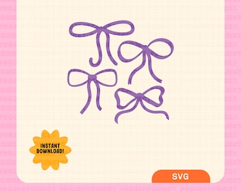 Bows SVG || Hand-lettered Art | Commercial Use | Files for Cricut | Assorted Bows | Vector | Coquette Bow | Bow Outline | Ribbon Bow