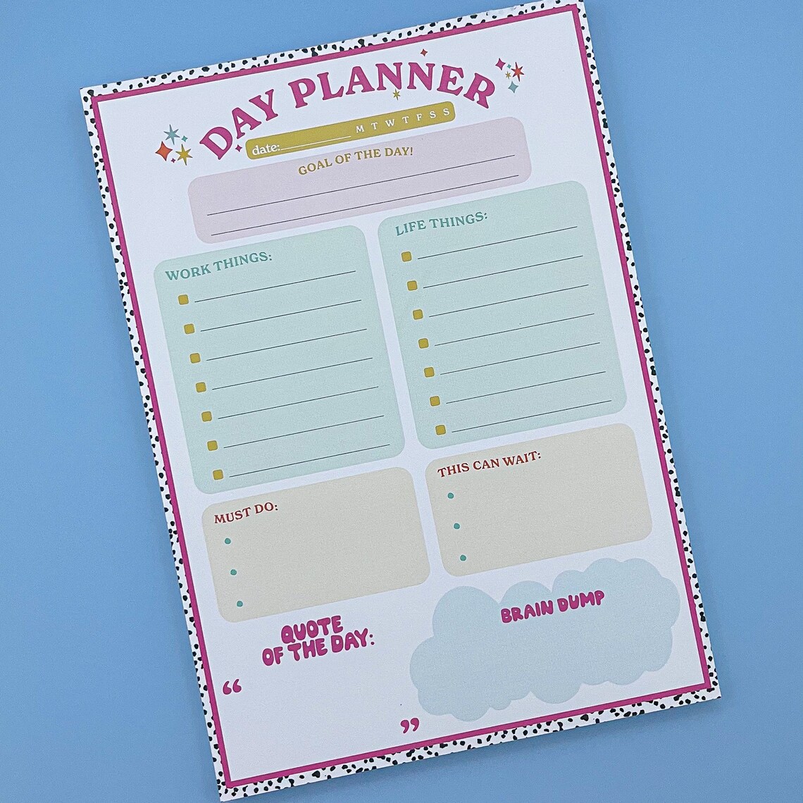 Day Planner Notepad Memo Pad Todo List Stationery Tear off Pages
