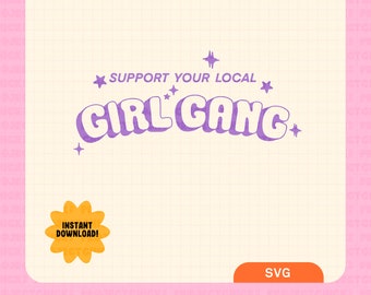 Girl Gang SVG || Hand-lettered Design | Quotes Svg | Hand written | Commercial Use | Cricut Cut File | Girl Support | Women History Month