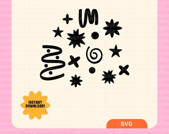 Confetti SVG || Hand-lettered Design | Doodles | Commercial Use | Cut Files for Cricut | Handdrawn Art | Shapes | Silhouette Designs