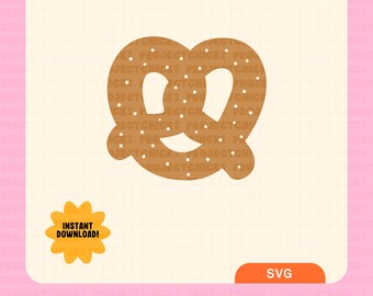 Soft Pretzel SVG || Hand-lettered Art | Soft Pretzel | Commercial Use | Files for Cricut | Snacks | Icon Svg | Silhouette Designs | Clipart