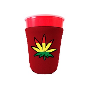 Rasta Leaf Neoprene Party Cup Coolie