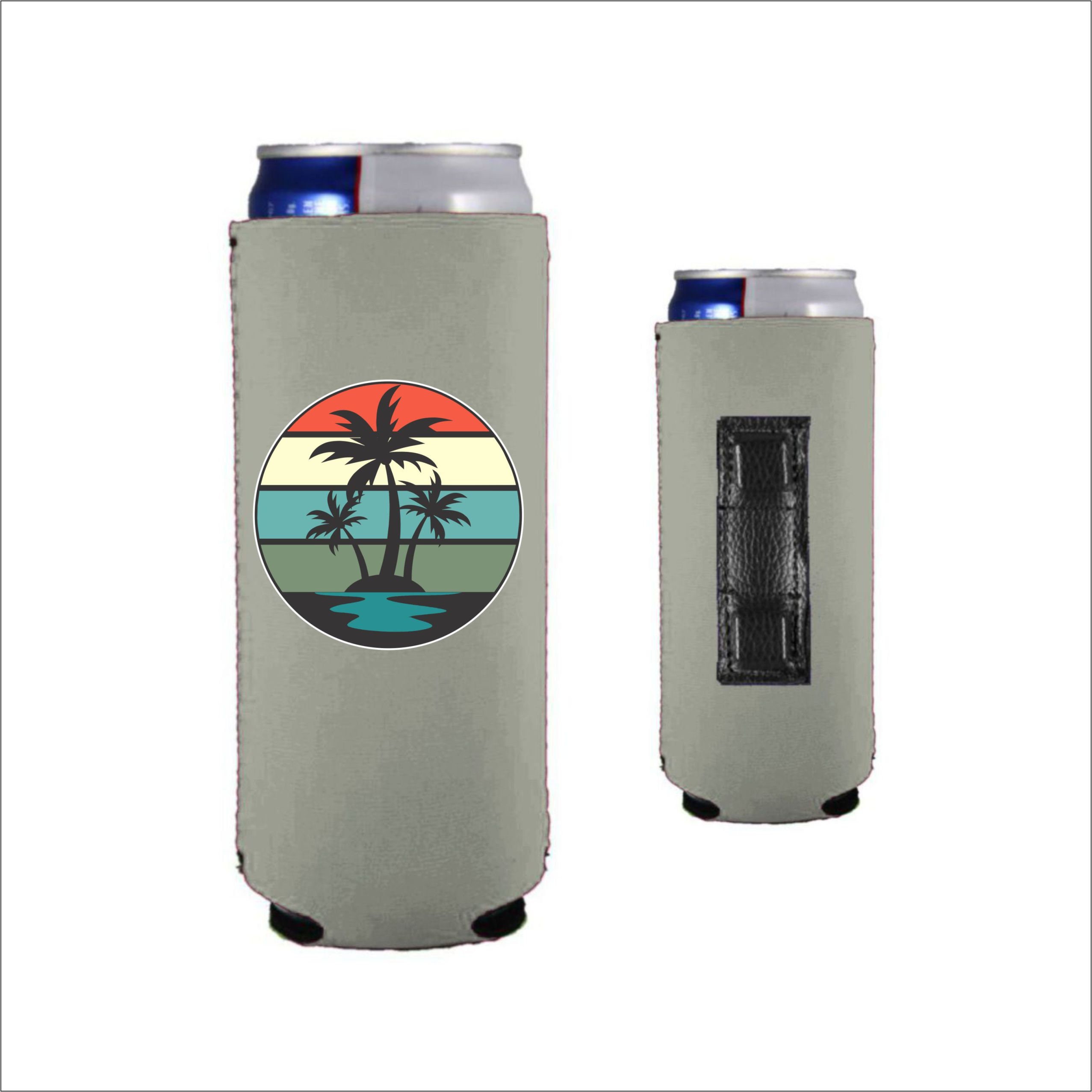 Retro Palm Trees Magnetic Neoprene Slim Can Coolie - Etsy