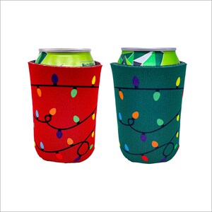Christmas Lights Pattern 12 oz. Can Coolie