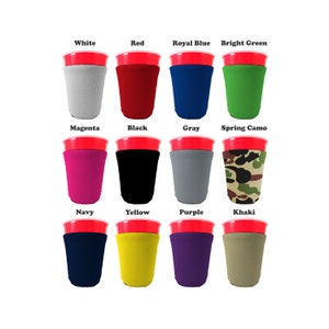 Blank Neoprene Party Cup Coolie. Choice of Colors, Quantity Discounts, Buy More and Save. FREE Shipping.