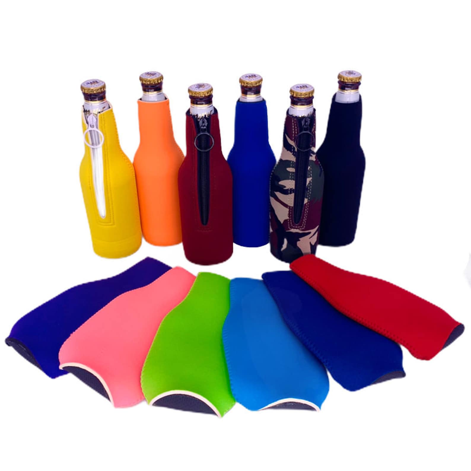 Blank Neoprene Beer Bottle Coolie Choice of Colors Quantity Discounts Buy More and Save