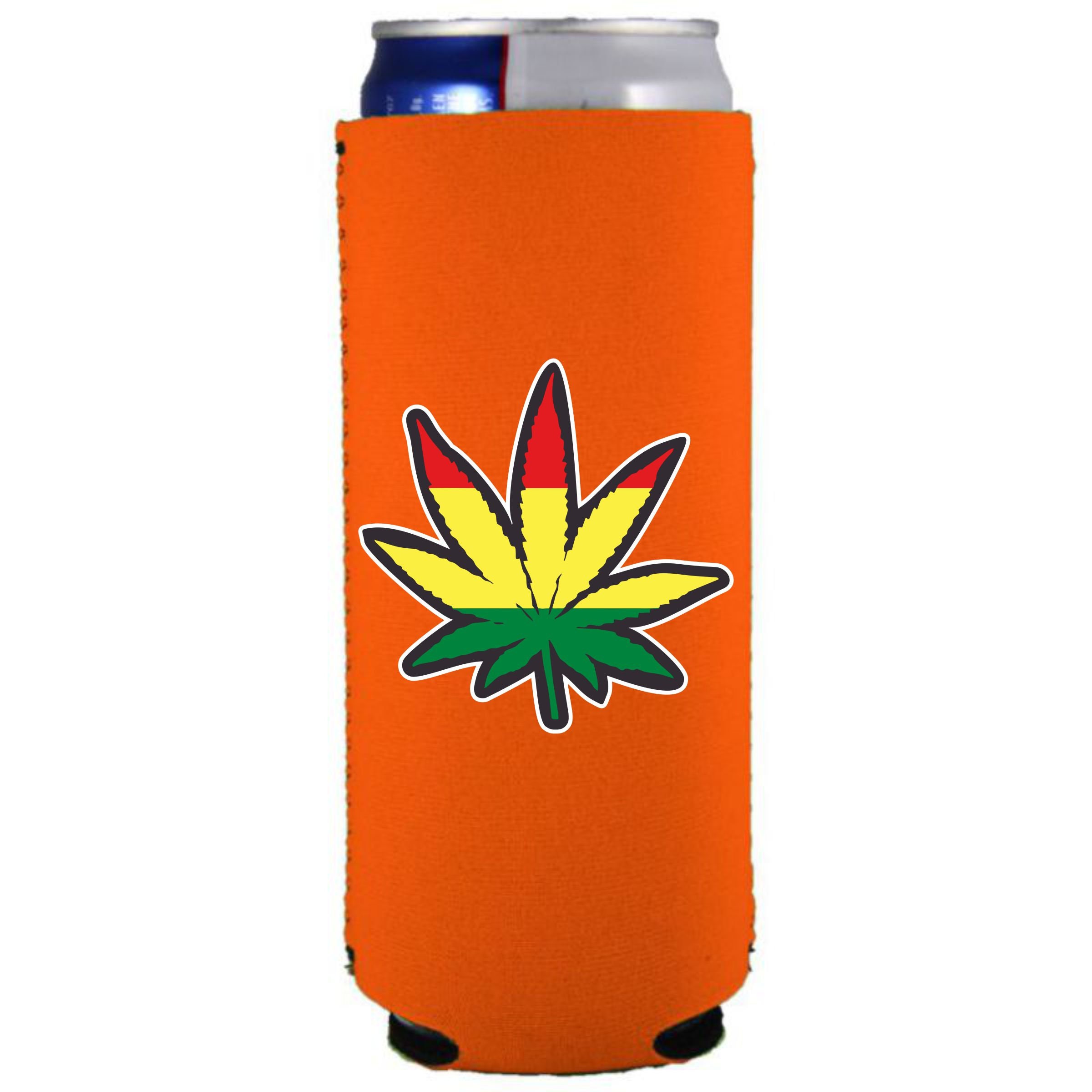 Rasta Leaf Neoprene 12oz Slim Can Coolie - Etsy