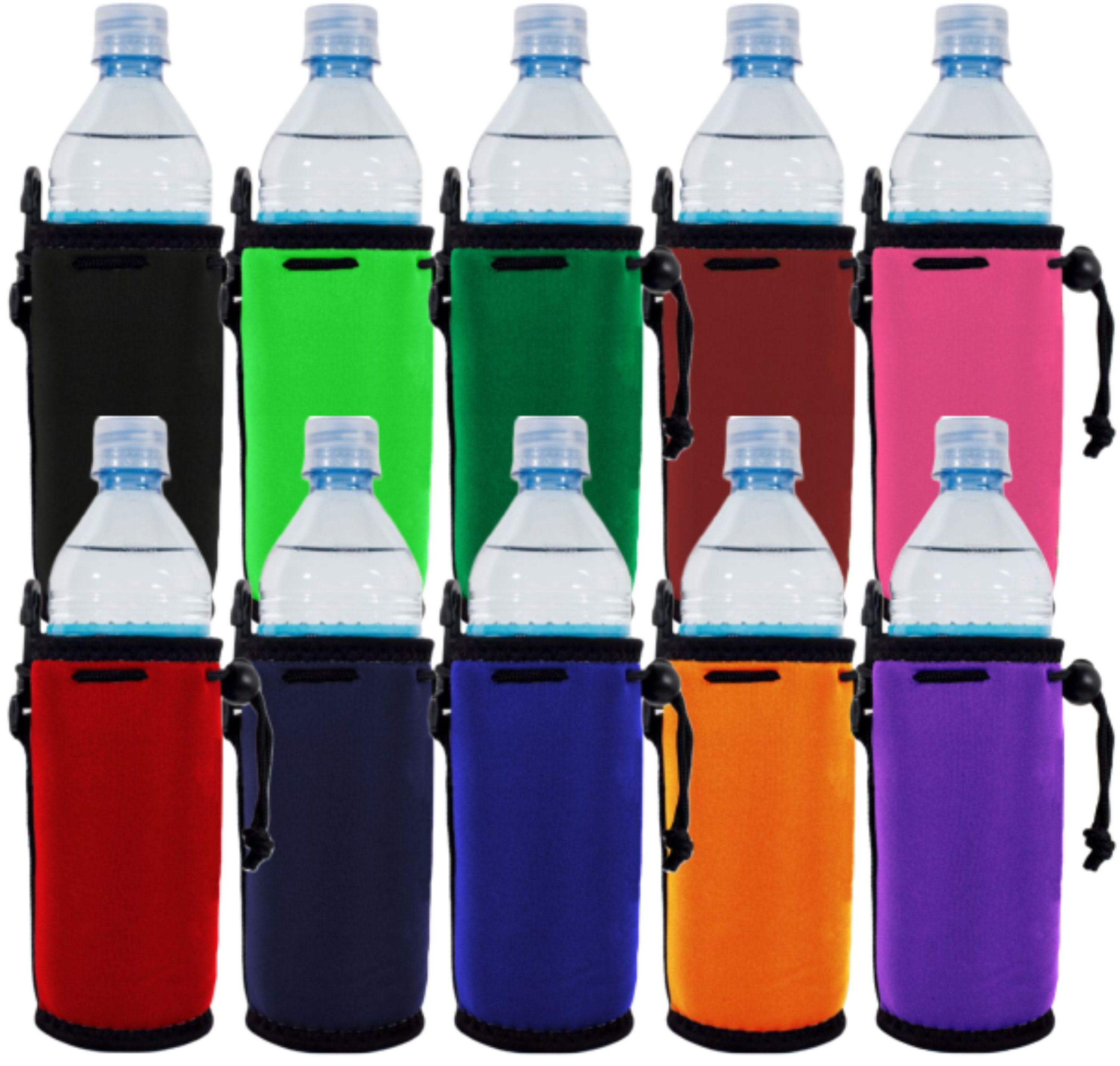 Confezione Da 10 Custodie Termiche Per Bottiglia In Neoprene: Manicotti Isotermici Multicolore Per Borracce Da 340 A 510 Ml, 18x6 Cm