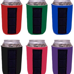 Blank Magnetic Neoprene Can Coolie Variety Color 6-Pack. FREE Shipping.
