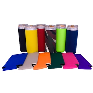 Blank Neoprene Slim 12 oz. Can Coolie Variety Color 12-Pack. fits Michelob Ultra, Truly, energy drinks. FREE Shipping.