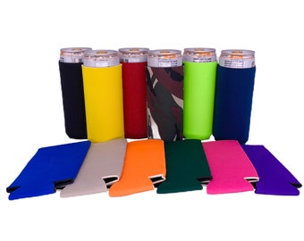 Blank Neoprene Slim 12 oz. Can Coolie Variety Color 12-Pack. fits Michelob Ultra, Truly, energy drinks. FREE Shipping.