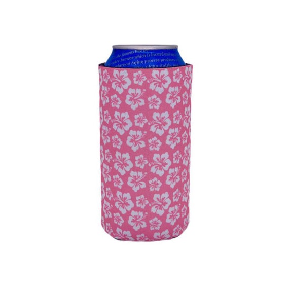 Hibiscus Pattern 16 Oz. Can Coolie 